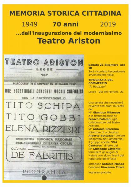 A 70 anni dall’inaugurazione del Teatro Ariston