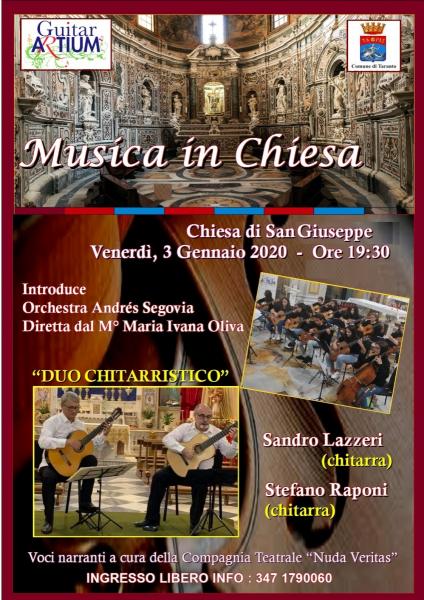 Musica in Chiesa. Orchestra Andrés Segovia e DUO CHITARRISTICO RAPONI-LAZZERI
