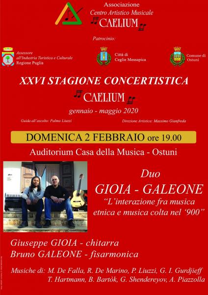 XXVI Stagione Concertistica Ass. Caelium: Concerto Duo Gioia-Galeone