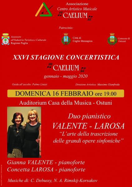 XXVI STAGIONE CONCERTISTICA CAELIUM - CONCERTO DEL DUO VALENTE-LAROSA