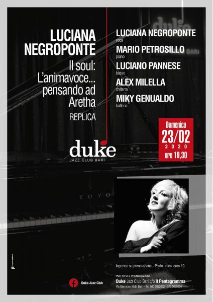 “Luciana Negroponte Quartet  - Il soul : L’animavoce….pensando ad Aretha”