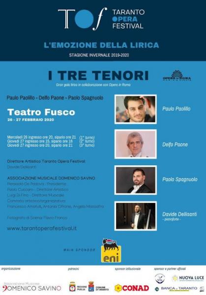 I tre tenori per il Taranto Opera Festival