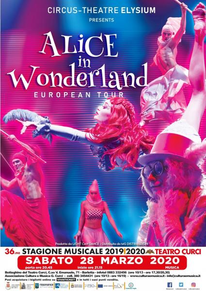 36.ma Stagione Musicale Associazione Cultura e Musica “G. Curci” Rinvio spettacolo di Alice in Wonderland e le geometrie del sogno”
