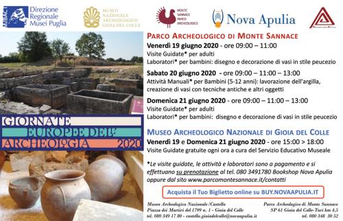 Giornate Europee dell'Archeologia 2020 - Museo Nazionale Archeologico di Gioia del Colle