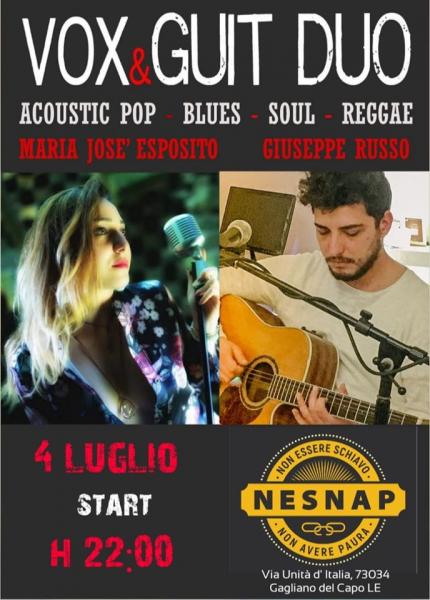 Vox&Guit duo live al Nesnap di Gagliano