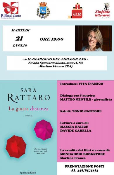 Sara Rattaro presenta a Martina Franca "La giusta distanza"