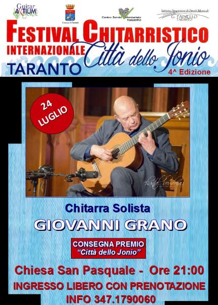 Festival Chitarristico Internazionale Città dello Jonio. Giovanni Grano-chitarra solista