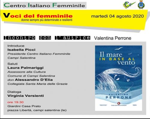 "Il mare in base al vento": il Centro Italiano Femminile di Campi ospita Valentina Perrone