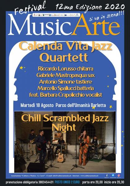 “A Chill Scrambled Jazz Night’ la straordinaria voce di Barbara Crapolicchio  e il Calenda Vita Jazz Quartet per MusicArte al Parco dell’Umanità