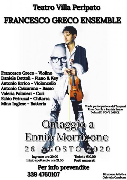 "OMAGGIO A ENNIO MORRICONE" FrancescoGrecoEnsemble Teatro Villa Peripato