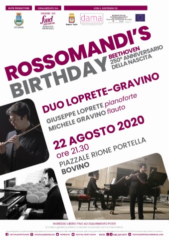 Rossomandi’s Birthday con l’omaggio a Beethoven a 250 anni dalla nascita