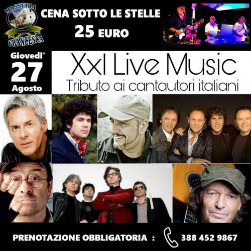 Cena sotto le stelle con tributo ai cantautori italiani - Xxl live music