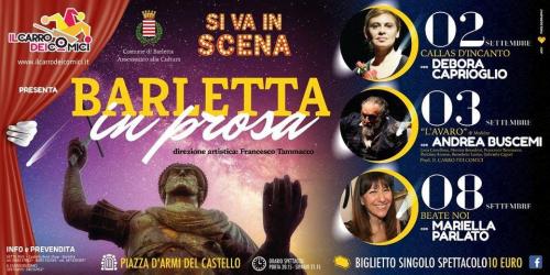 Debora Caprioglio e Andrea Buscemi per le prime due serate di Barletta in Prosa