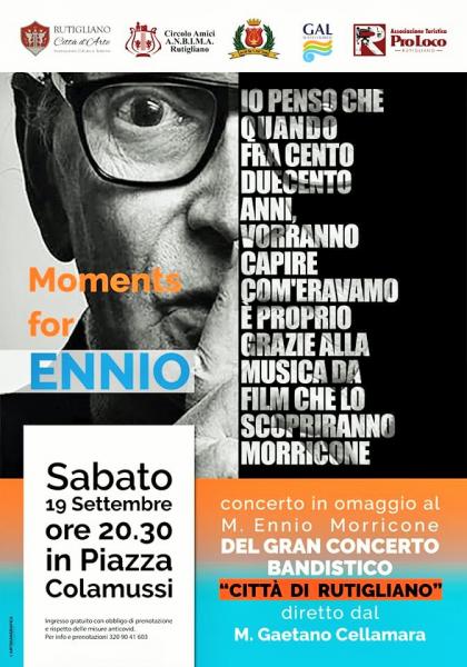 «Moments for Ennio»: Concerto in onore di ENNIO MORRICONE del Gran Concerto Bandistico «CITTÀ DI RUTIGLIANO»