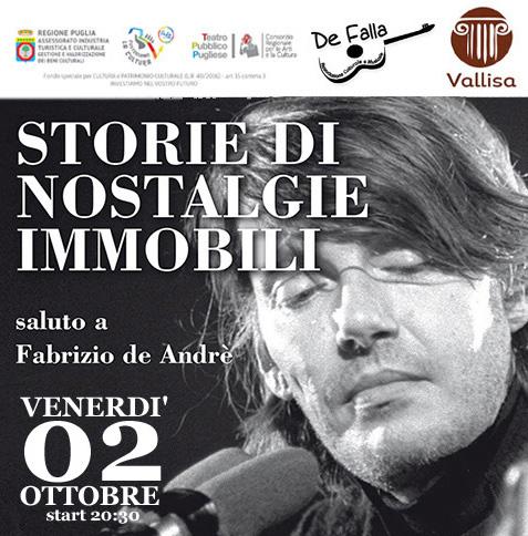 Associazione De Falla presenta: Storie di Nostalgie Immobili - Saluto a Fabrizio De André