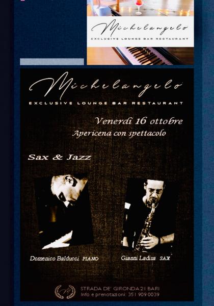 Sax&Jazz al Michelangelo Lounge Bar Restaurant a Bari