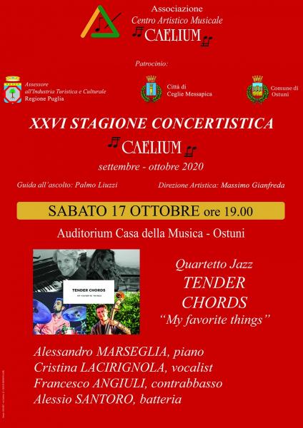 XXVI Stagione Concertistica Caelium - Concerto del quartetto jazz "Tender Chords"