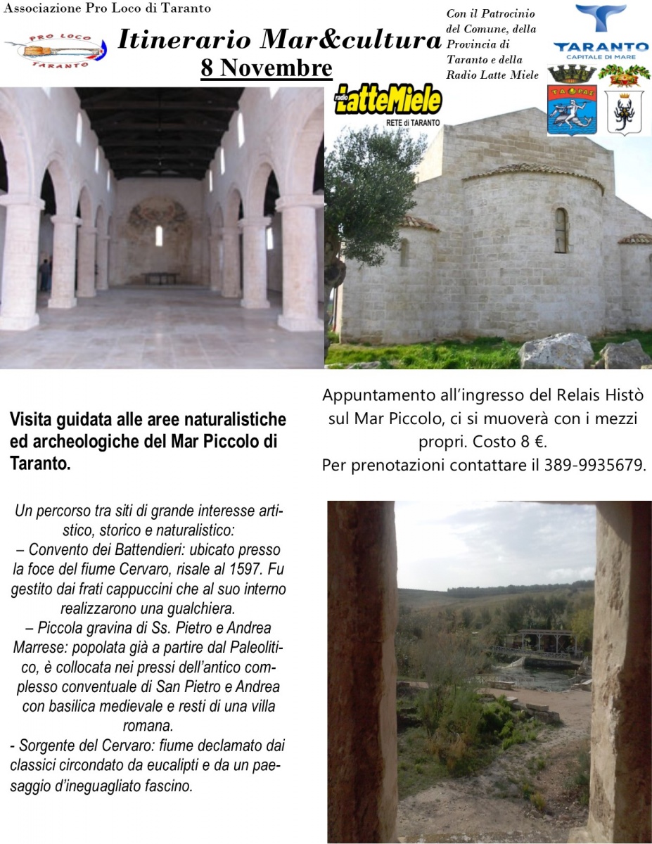 Itinerario Mar&Cultura Taranto il Tacco di Bacco Itinerario Mar&Cultura Taranto il Tacco di Bacco