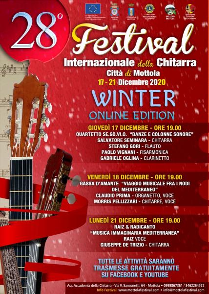 28° Festival Internazionale della Chitarra - Città di Mottola | Winter Online Edition