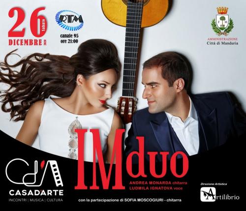 A Manduria concerto “IMduo”, con Andrea Monarda e Ludmila Ignatova.