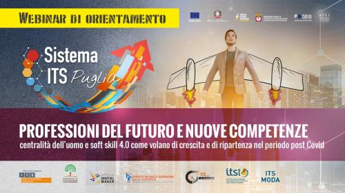 Mercoledì “Professioni del futuro e nuove competenze”, il primo webinar di “Direzione Futuro”, il nuovo ciclo di orientamento dei 7 ITS di Puglia