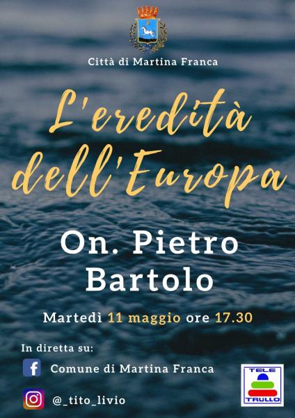 "L'ereditá dell'Europa" incontro con l'eurodeputato Pietro Bartolo