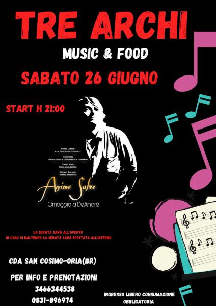 Anime Salve · Omaggio a De André #LIVE@Tre Archi-c.da San Cosimo, Oria (Br)