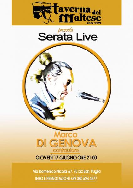 Serata Live con Marco Di Genova @Taverna Del Maltese