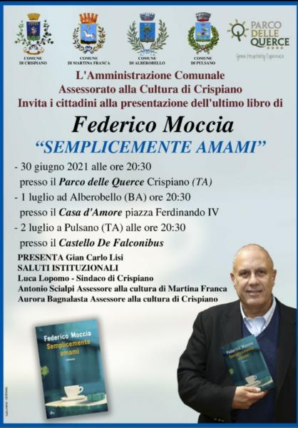 Federico Moccia a Crispiano presenta il suo ultimo libro SEMPLICEMENTE AMAMI