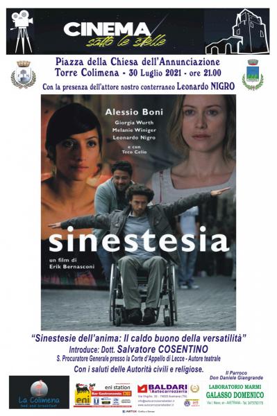 Serata speciale di “Cinema sotto le stelle”: proiezione del film Sinestesia (2010) con la presenza dell'attore Leonardo Nigro
