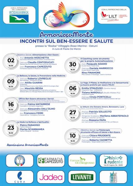 A Rosamarina un'estate con gli 'Incontri su Ben-essere e Salute'
