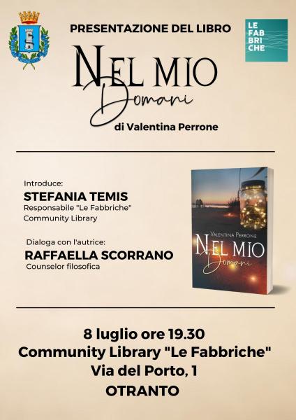 A Otranto Valentina Perrone e il suo romanzo “Nel mio domani”