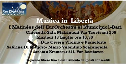Prosegue la nuova stagione di “Musica in Libertà” con l'EurOrchestra