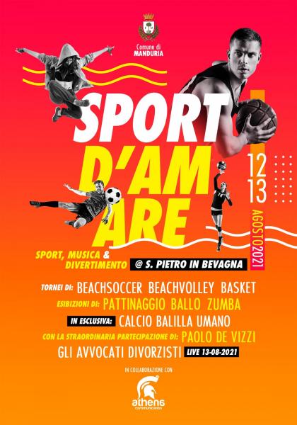 “Sport d’Amare” - due giornate di sport e divertimento a San Pietro in Bevagna, con tornei, lezioni, esibizioni e concerto conclusivo