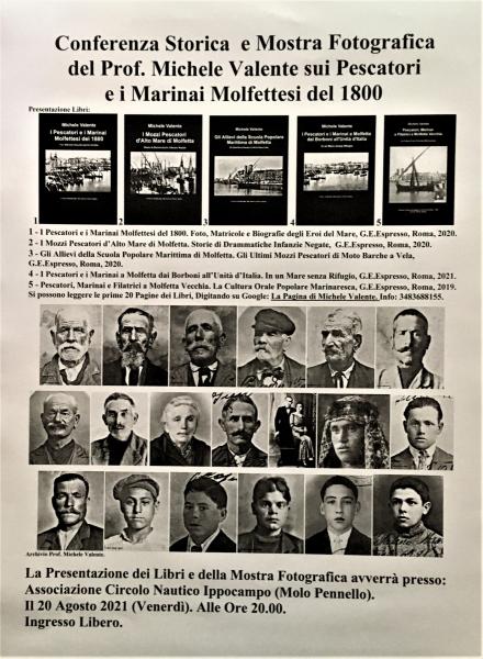 Presentazione Quadrilogia di Libri del Prof. Michele Valente sui Pescatori e Marinai Molfettesi del 1800