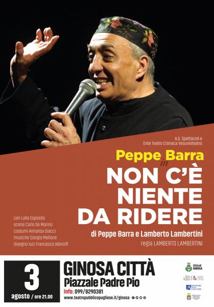 Arriva Peppe Barra con “Non c’è niente da ridere” e il teatro dei ragazzi