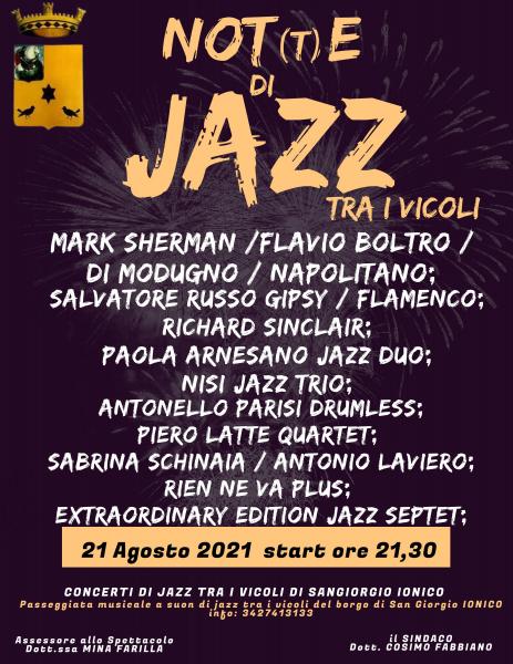 NOT(t)E di JAZZ tra i vicoli
