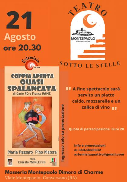 COPPIA APERTA QUASI SPALANCATA di Dario Fo e Franca Rame   in Masseria