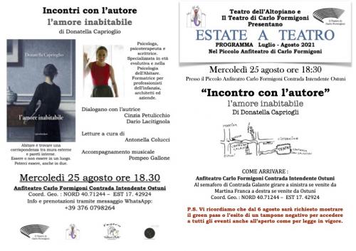 Incontri con l'autore Donatella Caprioglio