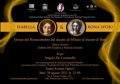 Isabella&Bona Sforza, donne del Rinascimento dal ducato di Milano al ducato di Bari.