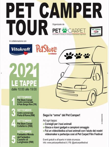 Arriva Pet Camper Tour, video dediche, incontri, consigli e tanti gadget gratuiti per i tuoi animali