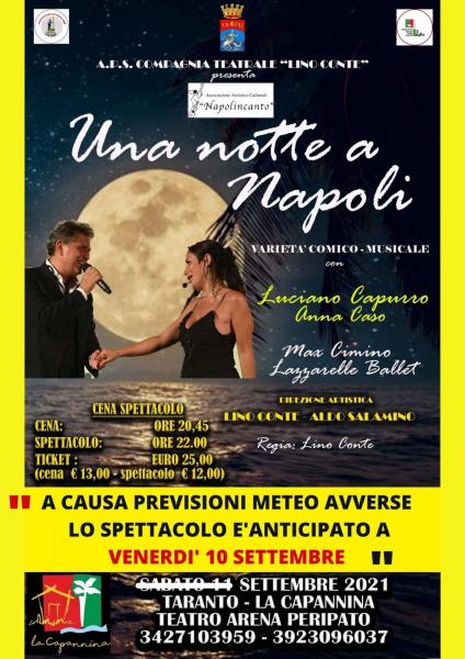 "Una notte a Napoli" varietà comico-musicale ANTICIPATO