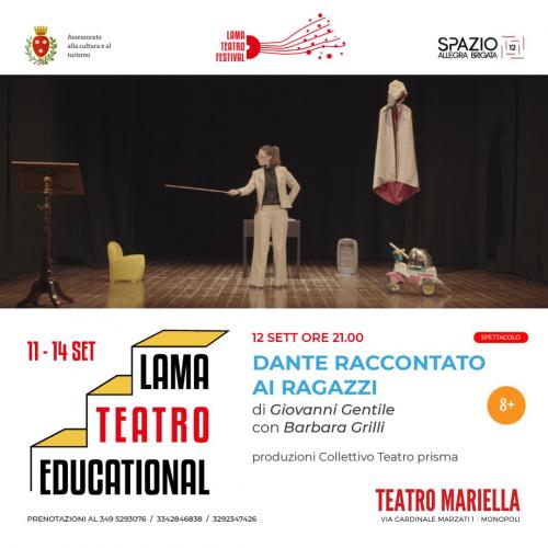 DANTE RACCONTATO AI RAGAZZI di Giovanni Gentile con Barbara Grilli produzione collettivoteatroprisma