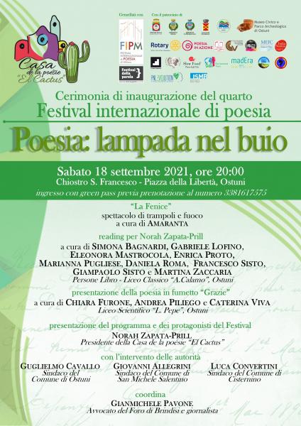Cerimonia di inaugurazione del IV Festival internazionale "Poesia: lampada nel buio".