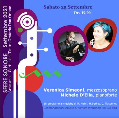 SFERE SONORE  con il mezzosoprano Veronica SIMEONI e il pianista Michele D’ELIA