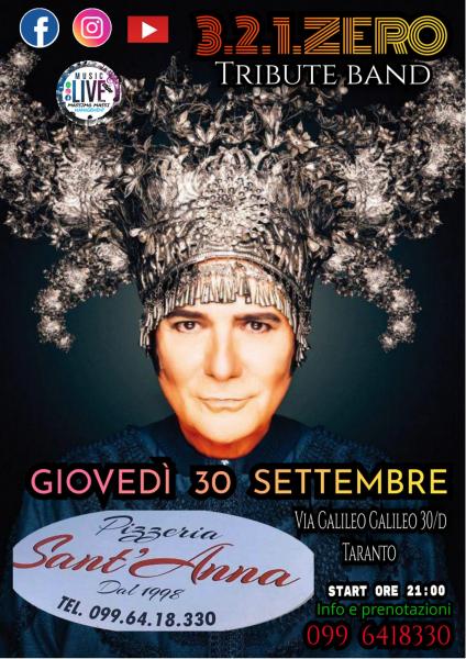 Concerto 3.2.1.ZERO tribute band renato zero alla pizzeria  sant'Anna di Taranto