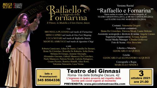 "Raffaello e Fornarina" versione recital al Teatro dei Ginnasi