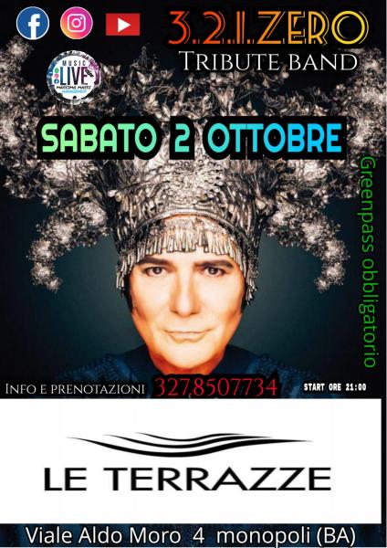 Concerto 3.2.1.ZERO tribute band renato zero a le terrazze di monopoli