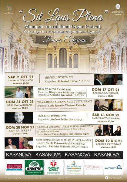 PRIMO CONCERTO - SIT LAUS PLENA ORGAN FESTIVAL MONOPOLI