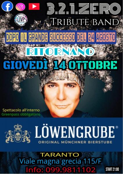 CONCERTO 3.2.1.ZERO TRIBUTE BAND RENATO ZERO LIVE A LOWENGRUBE TARANTO